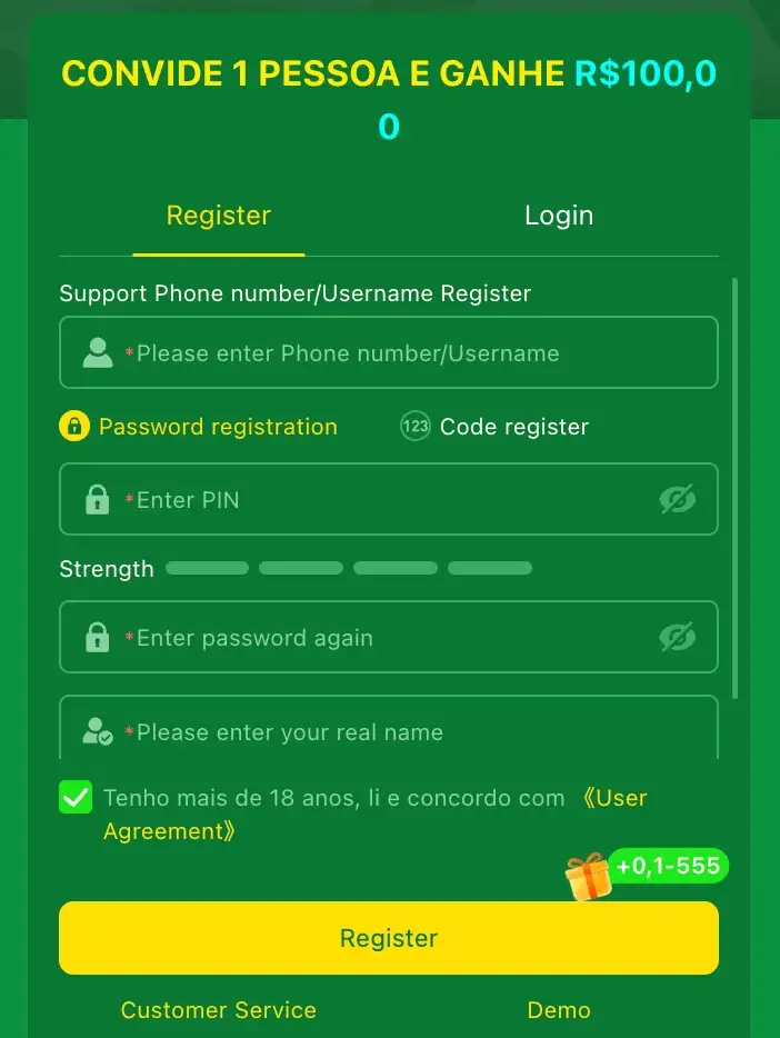 registro e login
